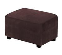 Slish Housse de pouf en velours café profond - Housse de pouf extensible avec élastique pour protéger la fourrure et améliorer la décoration d'intérieur