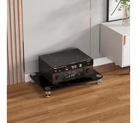 Slish Meuble d'angle multifonction pour centre de divertissement, rack AV avec étagères vidéo réglables, console Ma et TV pour tourne-disque, home cinéma, jeux et décoration de salon
