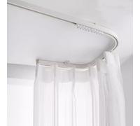 Slish Solut Barre de douche incurvée montée au plafond 2,9 m Système de séparation de pièce avec rouleau Hoo pour chambre à coucher, salle de bain et hôpital
