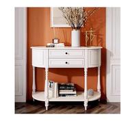 Slish Table console incurvée rétro avec Ders 80 cm Table d'entrée Sto étagère ouverte Design pour la maison et le bureau Ele Blanc H