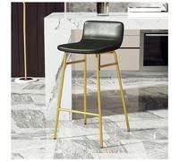 Slish Tabourets de bar modernes en cuir avec dossier haut et pieds en métal pour îlot de cuisine et salle à manger