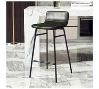 Slish Tabourets de bar modernes en cuir avec dossier haut rembourré en T et pieds en métal pour îlot de cuisine et salle à manger - T pour décoration d'intérieur
