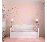 Slivercolor Autocollant à pois dorés - Amovible - Pour décoration de chambre d'enfant - 3,5 cm - 216 points