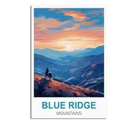 SLJGINEU Blue Ridge Mountains Poster de voyage vintage sur toile pour décoration de salon 40 x 60 cm