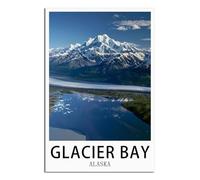 SLJGINEU Glacier Bay Alaska Poster vintage sur toile pour décoration de salon Motif montagne 30 x 45 cm