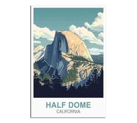 SLJGINEU Poster de voyage vintage « Half Dome California » (60 x 90 cm) - Impression sur toile moderne pour décoration de salon