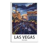 SLJGINEU Poster vintage de voyage Las Vegas Nevada - Impression sur toile moderne pour décoration de salon - 20 x 30 cm