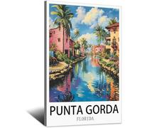 SLJGINEU Punta Gorda Florida Poster vintage sur toile pour décoration de salon 20 x 30 cm