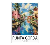 SLJGINEU Punta Gorda Florida Poster vintage sur toile pour décoration de salon 40 x 60 cm