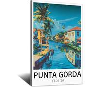 SLJGINEU Punta Gorda Florida Poster vintage sur toile pour décoration de salon 60 x 90 cm
