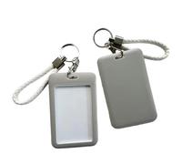 SLJYM 1 étui de protection pour carte de bus macaron, porte-clé à viande, porte d'accès au campus, porte-cartes, ensemble porte-clés, gris