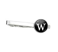 SLJYM 26 lettres de l'alphabet Pinces à cravate pour homme Mode Nom Épingle à cravate Fermoir Clip Cravate Décoration Costume Accessoires Cadeau, taille unique, Plaqué argent, Perle