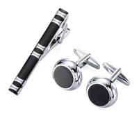 SLJYM Boutons de manchette classiques français pour homme Pince à cravate Trèfle porte-bonheur Fleur de prunier Rose Boutons Clip Business Costume Bijoux, taille unique, Plaqué argent, Perle