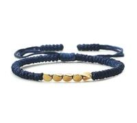 SLJYM Bracelet en perles de cuivre fait à la main avec breloques en corde de Bouddha réglable pour homme et femme