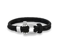 SLJYM Bracelet minimaliste en corde nautique double brin en acier inoxydable en forme de U avec boucle de survie pour homme et femme