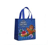 SLJYM Lot de 8/20 sacs fourre-tout en tissu non tissé avec inscription « Merry Christmas » pour enfants, sac à main étanche, réutilisable, pochette de fête
