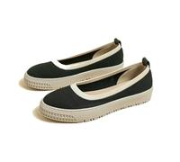 SLJYM Mocassins Femme Tricoté Décontracté Bout Rond Peu Profonde Chaussures Femme Pédale Plat Paresseux Chaussures Femme, Noir , 39.5 EU