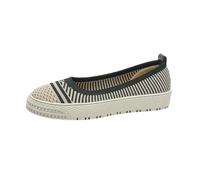 SLJYM Mocassins Femme Tricoté Décontracté Bout Rond Peu Profonde Chaussures Femme Pédale Plat Paresseux Chaussures Femme, rayé, 39.5 EU