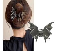 SLJYM Pince à cheveux araignée noire gothique en métal pour femme