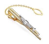 SLJYM Pince à cravate classique pour homme et femme Love Rose Anchor Saxophone Clip de musique Business Costume Chemise Accessoires Bijoux Cadeaux, taille unique, Plaqué argent, Perle