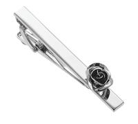 SLJYM Pince à cravate classique pour homme et femme Love Rose Anchor Saxophone Clip de musique Business Costume Chemise Accessoires Bijoux Cadeaux, taille unique, Plaqué argent, Perle
