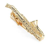 SLJYM Pince à cravate classique pour homme et femme Love Rose Anchor Saxophone Clip de musique Business Costume Chemise Accessoires Bijoux Cadeaux, taille unique, Plaqué argent, Perle
