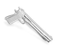 SLJYM Pince à cravate classique pour homme et femme Love Rose Anchor Saxophone Clip de musique Business Costume Chemise Accessoires Bijoux Cadeaux, taille unique, Plaqué argent, Perle