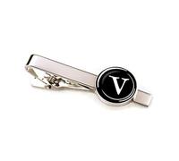 SLJYM Pince à cravate tendance pour homme avec 26 lettres de l'alphabet, taille unique, Plaqué argent, Perle