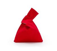 SLJYM Sac à main en coton pour femme avec nœud - Respectueux de l'environnement - Réutilisable - Léger - Sac à main fourre-tout, Rouge
