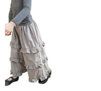 SLJYM Sweet Fille Garçon et Fille Western-Style Dentelle Court Pantalon Enfant Polyvalent Coton Confortable Jambe Large, gris, 4 ans