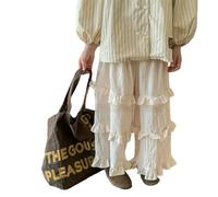 SLJYM Sweet Fille Garçon et Fille Western-Style Dentelle Court Pantalon Enfant Polyvalent Coton Confortable Jambe Large, beige, 4 ans