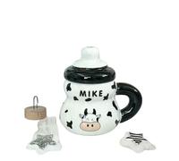 SLJYM - Tasses en céramique à quatre pattes en forme de vache pour étudiant, petit déjeuner, avoine, lait, eau, tasse à café drôle, cadeaux insolites