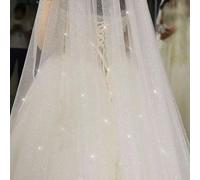 SLJYM Voile de Mariage Scintillant Couleur Champagne Voiles de mariée Bling Voiles de mariée Longs 3M/5M Voile de mariée Voile cathédrale de Luxe