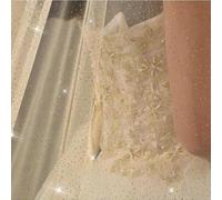SLJYM Voile de Mariage Scintillant Couleur Champagne Voiles de mariée Bling Voiles de mariée Longs 3M/5M Voile de mariée Voile cathédrale de Luxe