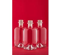 SLK GmbH Lot de 4 Bouteilles en Verre APO-HGK 500 ML vides avec Bouchon pour Liqueur vinaigre ou Huile 16,3 cm 0,5 l
