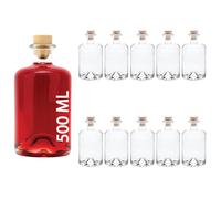 slkfactory 10 x 500 mlbouteilles en verre vides de soit 0,5 litre - Fioles de pharmacien - Flacons en verre pour vin, alcool,vinaigre, huile Lot de 10