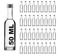 slkfactory BOR Lot de 36 petites bouteilles en verre miniature 50 ml pour liqueur 1ère classe (36 x 50 ml)