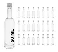 slkfactory Casavetro BOR Lot de 24 petites bouteilles de liqueur en verre miniature 50 ml N° 40 ml