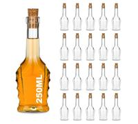 slkfactory Lot de 20 petites bouteilles vides en verre avec bouchon SPI 250 ml à remplir soi-même comme bouteilles de jus, sirop, liqueur 0,25 l avec bouchon (20