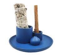 SLKIJDHFB Brûleur d'encens 3 en 1 en céramique, Porte-encens Palo Santo en Sauge Blanche, décoration idéale pour Salle de méditation et de Yoga