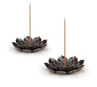 SLKIJDHFB Porte-Encens de Lotus en Laiton Brûleur d'Encens en Bâton Porte-Brûleur d'Encens à Cône avec Capteur de Cendres Paquet de 2