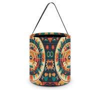SLKMHFT Sac fourre-tout pliable pour Halloween, calendrier de Noël, seau à bonbons imprimé, panier à bonbons réutilisable avec poignées pour fête d'Halloween, rangement de fête de Noël, calendrier de