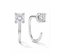 SLLAISS Petites boucles d'oreilles créoles en argent sterling 925 avec moissanite
