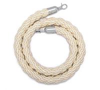SLLSAGE Corde Beige de Barrière avec Crochet Argenté, Corde de Sécurité pour Contrôle de Foule, Entrées d’Événements, Files d’Attente, Inaugurations, Mariages, Cinémas, Hôtels, F(Size:2 m / 6.56 ft)