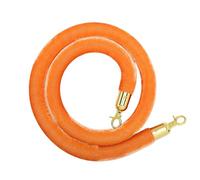 SLLSAGE Corde en Velours Orange avec Crochets Dorés, Corde de Sécurité pour Contrôle de Foule, Files d’Attente, Entrées d’Événements, Mariages, Hôtels, Cinémas, Fêtes(Size:2 m / 6.56 ft)