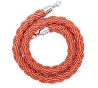SLLSAGE Corde Orange de Barrière avec Crochet Argenté, Corde de Sécurité pour Contrôle de Foule, Entrées d’Événements, Files d’Attente, Inaugurations, Mariages, Cinémas, Hôtels,(Size:300 cm / 9.84 ft)