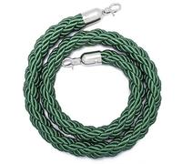 SLLSAGE Corde Vert foncé de Barrière avec Crochet Argenté, Corde de Sécurité pour Contrôle de Foule, Entrées d’Événements, Files d’Attente, Inaugurations, Mariages, Cinémas, Hôte(Size:1.5 m / 4.92 ft)
