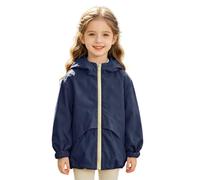 SLNLUYK 2026 Nouveau Veste de pluie légère à capuche imperméable avec poches pour garçons, filles, enfants, couleur unie, manteau doublé à rayures tendance et respirant