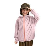 SLNLUYK 2026 Nouveau Veste Imperméable Enfant, Légère À Capuche Veste De Pluie Softshell Impermeable Manteau Pluies Doublé À Rayures Longue Respirante Coupe-vent Manteaux De Pluie Pour Garçons Filles