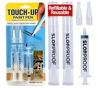 Slobproof Stylo de retouche peinture rechargeable - Réparation murale propre, Contrôle facile, Application précise, Stockage pratique, Entretien maison DIY - Pack de 2
